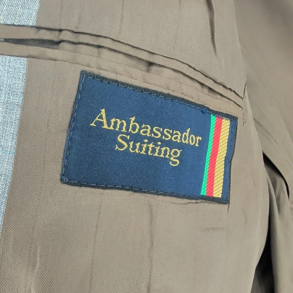 Ambassador Suiting Two Button Front Notch Collar Sport Coat Blazer‎ Gray Sz 36S